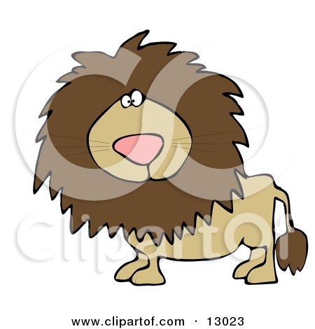 Big Male Lion Looking at the Viewer Clipart Illustration by djart