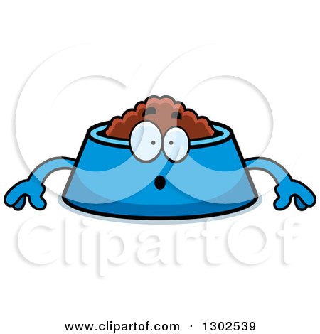 Clipart of a Cartoon Surprised Pet Food Bowl Dish Character Gasping - Royalty Free Vector Illustration by Cory Thoman
