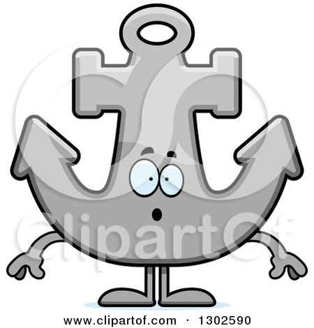 Clipart of a Cartoon Surprised Anchor Character Gasping - Royalty Free Vector Illustration by Cory Thoman