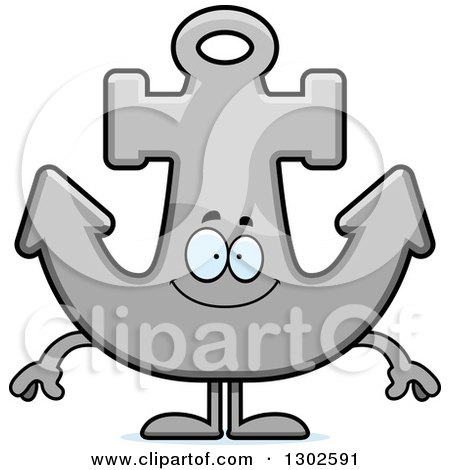 Clipart of a Cartoon Happy Anchor Character Smiling - Royalty Free Vector Illustration by Cory Thoman
