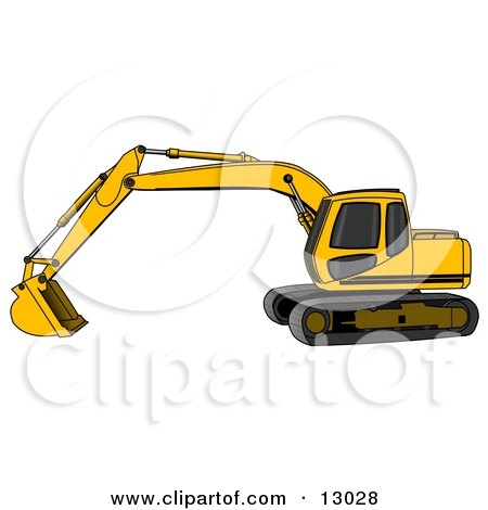 Yellow Trackhoe Excavator Clipart Illustration by djart