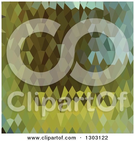 Clipart of a Low Poly Abstract Geometric Background of Moss Green - Royalty Free Vector Illustration by patrimonio