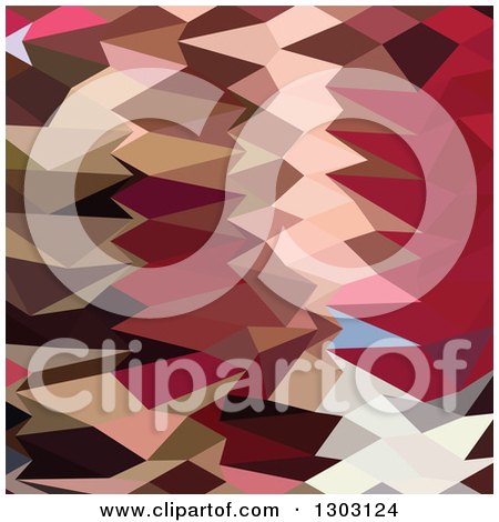 Clipart of a Low Poly Abstract Geometric Background of Vermillion - Royalty Free Vector Illustration by patrimonio
