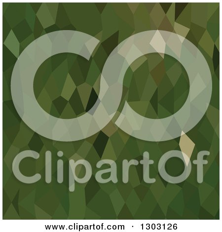 Clipart of a Low Poly Abstract Geometric Background of Jungle Green - Royalty Free Vector Illustration by patrimonio