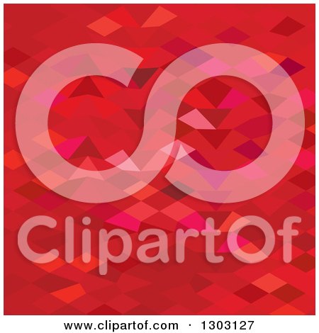 Clipart of a Low Poly Abstract Geometric Background of Imperial Red - Royalty Free Vector Illustration by patrimonio