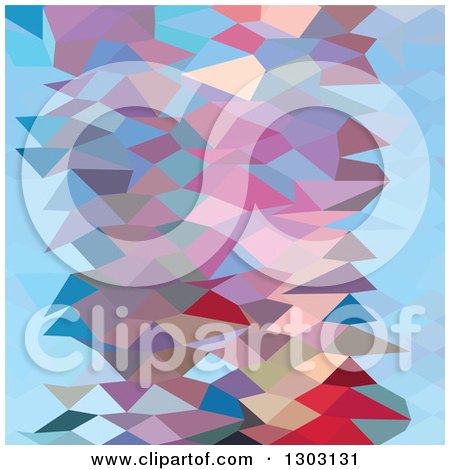 Clipart of a Low Poly Abstract Geometric Background of Aqua Ruby Red - Royalty Free Vector Illustration by patrimonio