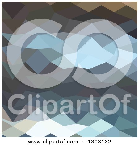 Clipart of a Low Poly Abstract Geometric Background of Aquamarine Surf - Royalty Free Vector Illustration by patrimonio