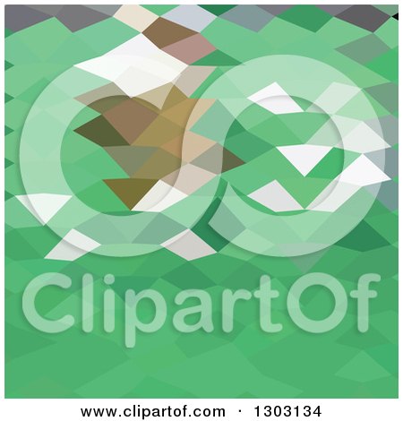 Clipart of a Low Poly Abstract Geometric Background of Emerald Green - Royalty Free Vector Illustration by patrimonio