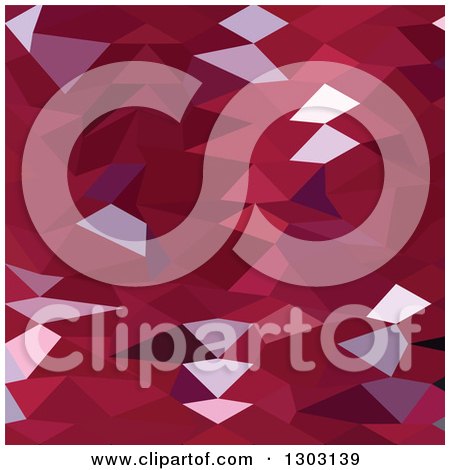 Clipart of a Low Poly Abstract Geometric Background of Carmine Red - Royalty Free Vector Illustration by patrimonio