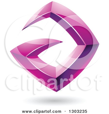 Clipart of a 3d Shiny Abstract Floating Sharp Magenta Letter A, with a Shadow on White - Royalty Free Vector Illustration by cidepix