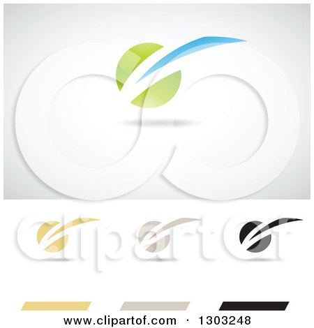 Clipart of Abstract Light Struck Logos with Shadows - Royalty Free Vector Illustration by cidepix