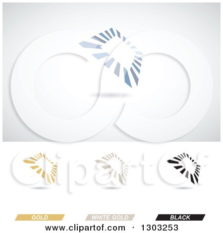 Clipart of Abstract Tilted Frame Logos with Shadows - Royalty Free Vector Illustration by cidepix