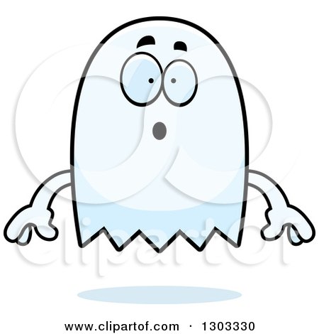 Clipart of a Cartoon Surprised Ghost Character Gasping - Royalty Free Vector Illustration by Cory Thoman