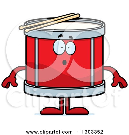 Clipart of a Cartoon Surprised Musical Drums Character Gasping - Royalty Free Vector Illustration by Cory Thoman