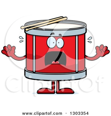 Clipart of a Cartoon Scared Musical Drums Character Screaming - Royalty Free Vector Illustration by Cory Thoman
