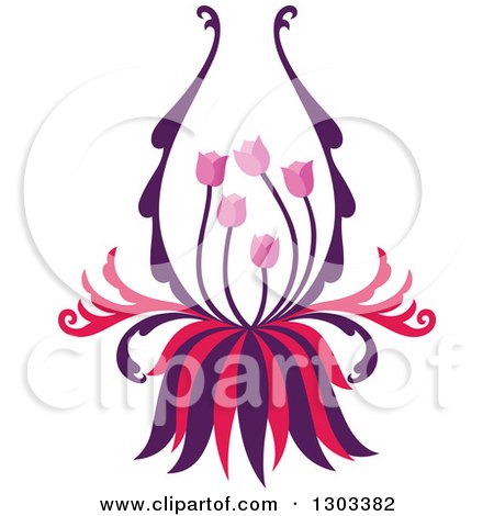 Clipart of a Purple and Pink Flower - Royalty Free Vector Illustration by Cherie Reve