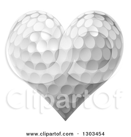 Clipart of a Golf Ball in the Shape of a Heart - Royalty Free Vector Illustration by AtStockIllustration