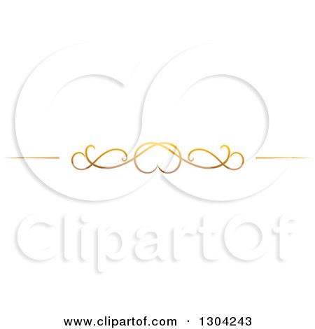 Clipart of a Gradient Ornate Gold Swirl Border Rule Design Element - Royalty Free Vector Illustration by Vector Tradition SM
