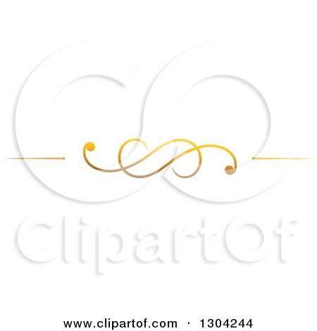 Clipart of a Gradient Ornate Gold Swirl Border Rule Design Element 2 - Royalty Free Vector Illustration by Vector Tradition SM