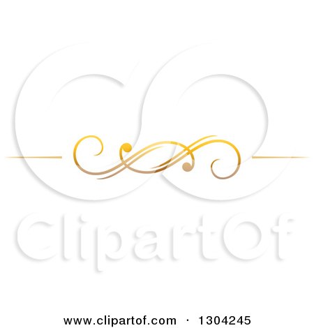 Clipart of a Gradient Ornate Gold Swirl Border Rule Design Element 3 - Royalty Free Vector Illustration by Vector Tradition SM