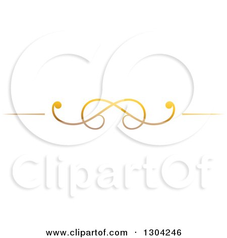 Clipart of a Gradient Ornate Gold Swirl Border Rule Design Element 4 - Royalty Free Vector Illustration by Vector Tradition SM