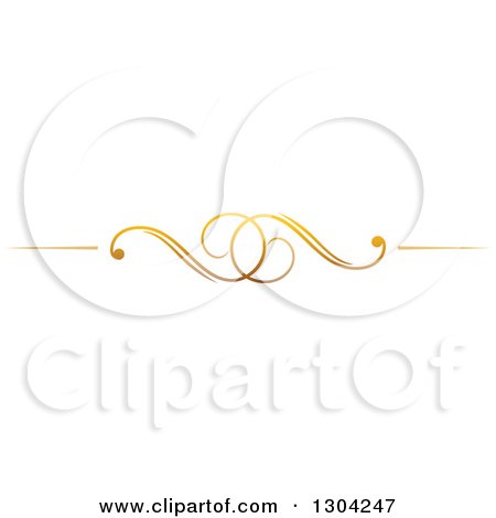Clipart of a Gradient Ornate Gold Swirl Border Rule Design Element 5 - Royalty Free Vector Illustration by Vector Tradition SM