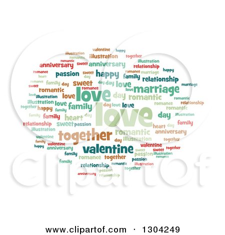 Clipart of a Pastel Love Word Tag Collage on White - Royalty Free Illustration by oboy