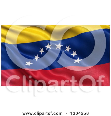 Clipart of a 3d Rippling Flag of Venezuela Background - Royalty Free Illustration by stockillustrations