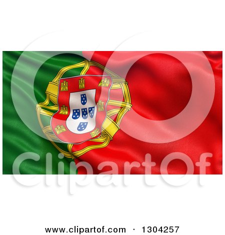 Clipart of a 3d Rippling Flag of Portugal Background - Royalty Free Illustration by stockillustrations
