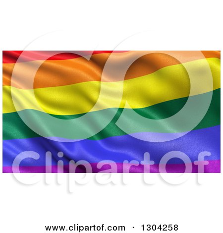 Clipart of a 3d Rippling Rainbow Lgbt Flag - Royalty Free Illustration by stockillustrations