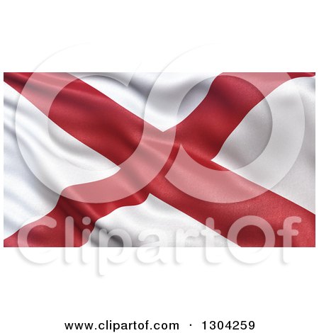 Clipart of a 3d Rippling State Flag of Alabama - Royalty Free Illustration by stockillustrations