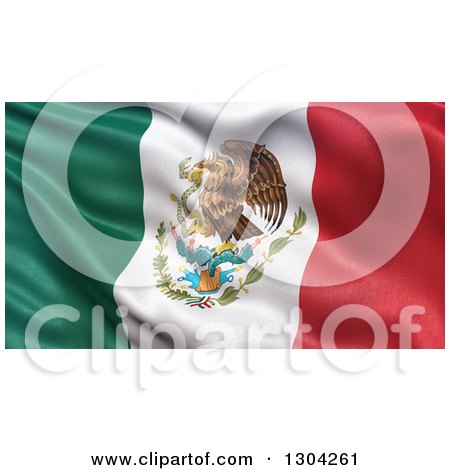 Clipart of a 3d Rippling Flag of Mexico Background - Royalty Free Illustration by stockillustrations