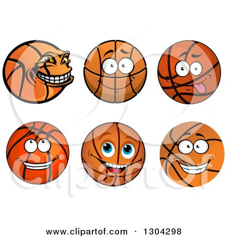 Clipart of Cartoon Basketball Characters - Royalty Free Vector Illustration by Vector Tradition SM