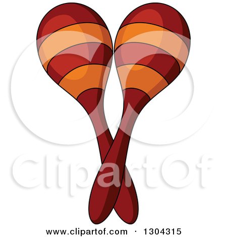 Clipart of Cartoon Crossed Maracas - Royalty Free Vector Illustration by Vector Tradition SM