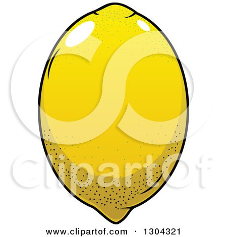 Clipart of a Cartoon Shiny Lemon - Royalty Free Vector Illustration by Vector Tradition SM