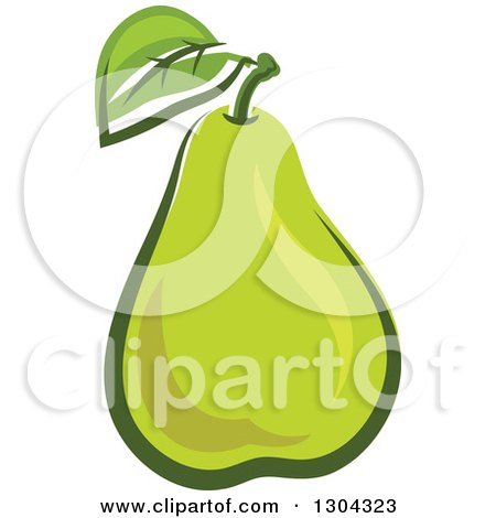 Clipart of a Cartoon Green Pear - Royalty Free Vector Illustration by Vector Tradition SM