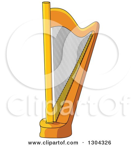 Clipart of a Cartoon Harp - Royalty Free Vector Illustration by Vector Tradition SM