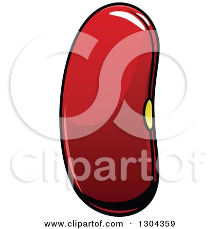 Clipart of a Cartoon Shiny Red Bean - Royalty Free Vector Illustration by Vector Tradition SM