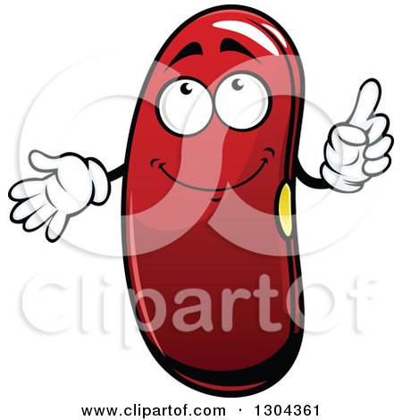Clipart of a Cartoon Shiny Red Bean Character - Royalty Free Vector Illustration by Vector Tradition SM