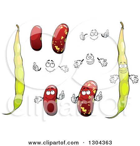 Clipart of Cartoon Beans and Pods - Royalty Free Vector Illustration by Vector Tradition SM