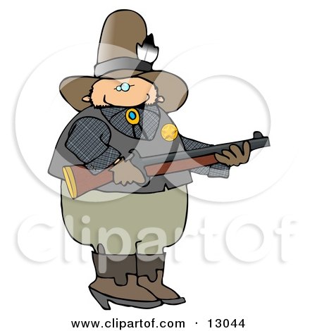 Cowboy Sherrif Holding a Rifle Clipart Illustration by djart