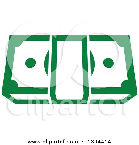 Clipart of a Green Bundle of Cash Money 3 - Royalty Free Vector Illustration by Vector Tradition SM