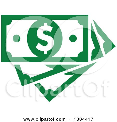 Clipart of Green Cash Money - Royalty Free Vector Illustration by Vector Tradition SM