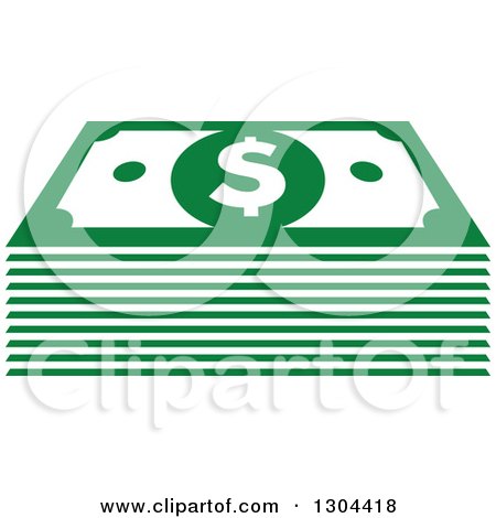 Clipart of Green Cash Money 2 - Royalty Free Vector Illustration by Vector Tradition SM