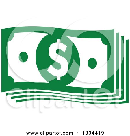 Clipart of Green Cash Money 3 - Royalty Free Vector Illustration by Vector Tradition SM