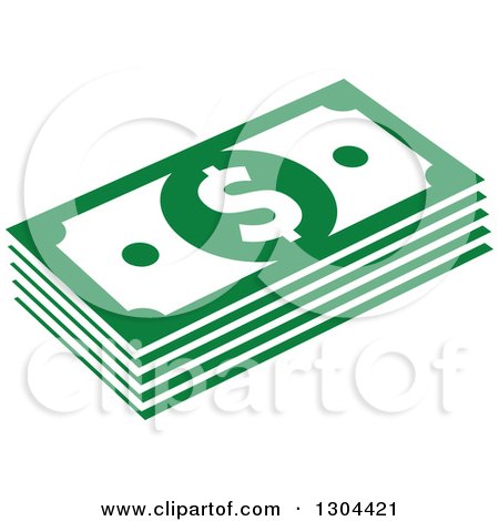 Clipart of Green Cash Money 4 - Royalty Free Vector Illustration by Vector Tradition SM