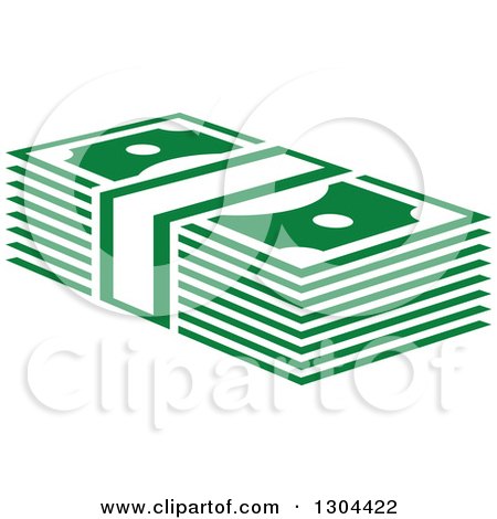 Clipart of a Green Bundle of Cash Money 2 - Royalty Free Vector Illustration by Vector Tradition SM