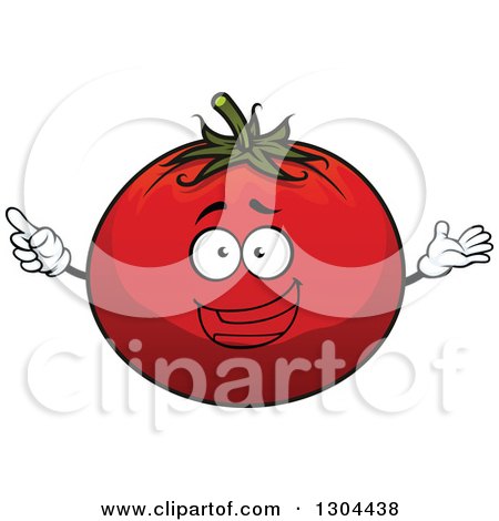 Clipart of a Cartoon Happy Red Tomato Character - Royalty Free Vector Illustration by Vector Tradition SM