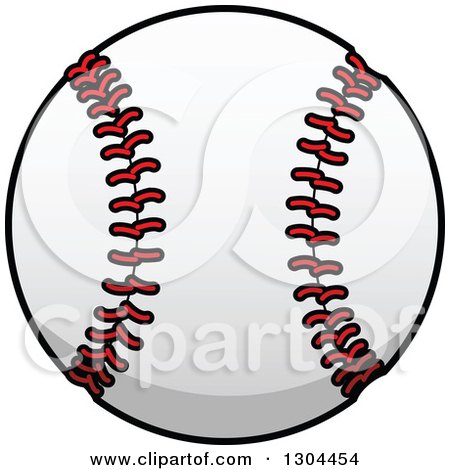 Clipart of a Cartoon Baseball - Royalty Free Vector Illustration by Vector Tradition SM