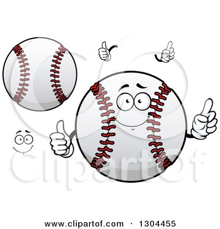 Clipart of a Cartoon Face, Hands and Baseballs - Royalty Free Vector Illustration by Vector Tradition SM